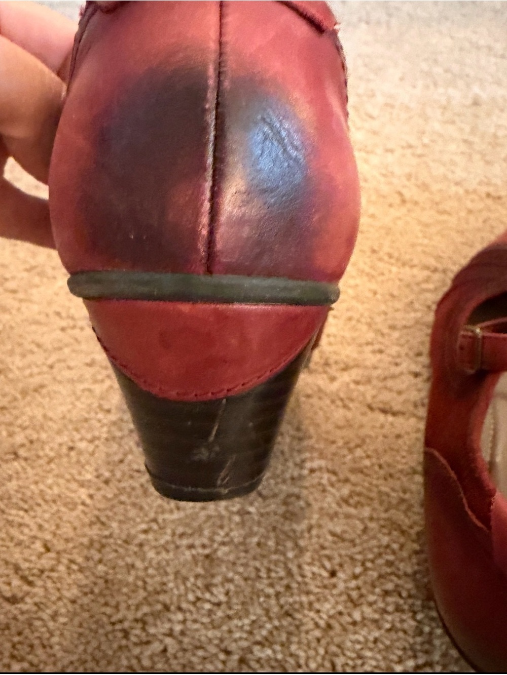 Earth Red T-Strap Mary Jane Flats - Picture 4 of 6